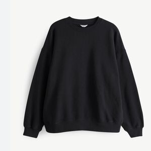 Hush Elegant Black Women's Crewneck Sweater 100% Cotton Size S